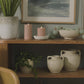 Timeless Taupe Chalky Ribbed Flameless Candle Pillar