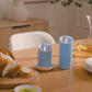 Airy Blue Flameless Candle Pillar - Scallop Top - 3" Width