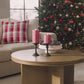 Holiday Red Sweater Knit Flameless Candle Pillar