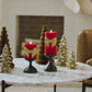 Holiday Red with Gold Bow Flameless Candle Pillar
