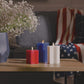 Set of 3 Red, White & Blue Star-shaped Flameless Candle Pillars