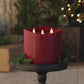 Burgundy Flameless Candle Tri-Flame Grand Pillar - Melted Top