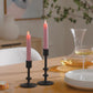 Saga Rose Flameless Candle Tapers - Flat Top - 6.75" Height - Set of 2