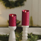 Holiday Red Glitter Flameless Candle Pillar