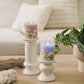 Cornflower Embedded Seashell & Starfish Flameless Candle Pillar