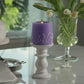 Flameless Lavender Floral Candle Tear Shape Pillar - Recessed Top