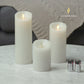 a video Luminara's flameless white candles