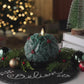 Hunter Green Flameless Candle Holly Sphere