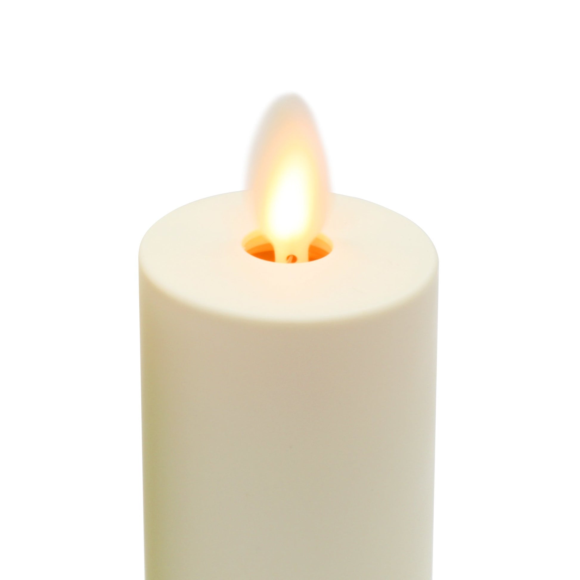 Luminara Real-Flame Effect Votive LED Candle, Flat Edge, Unscented, Ivory (2-Pack) - Flicker and Glow