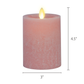 Rose Tan Flameless Candle Pillar - Recessed Top
