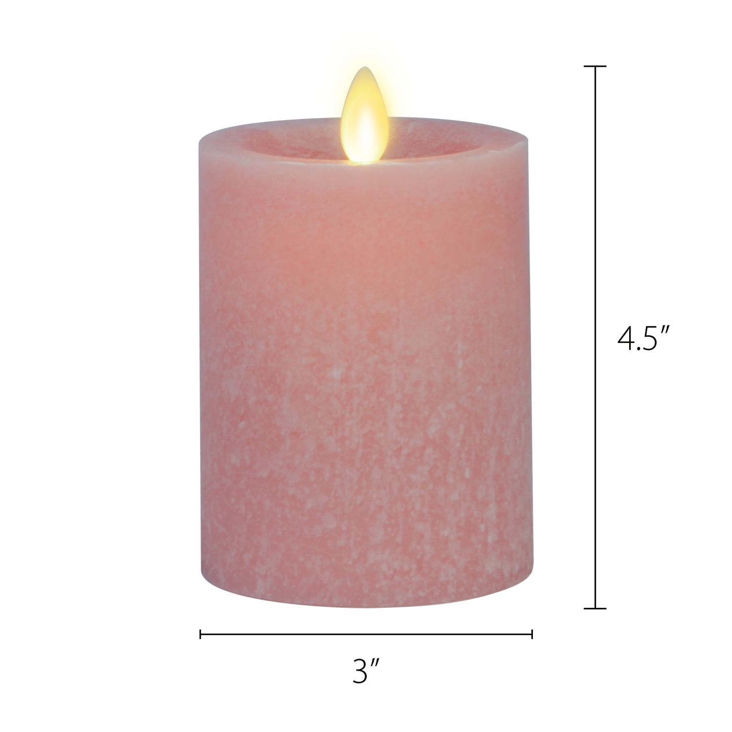 Rose Tan Flameless Candle Pillar - Recessed Top