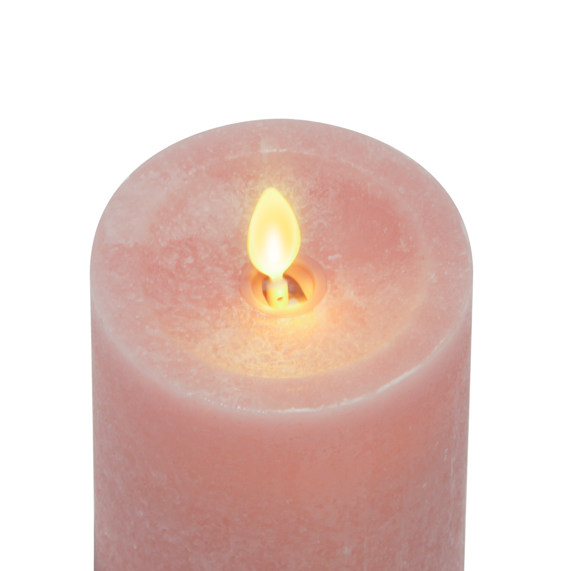Luminara's flameless rose tan seaglass candles