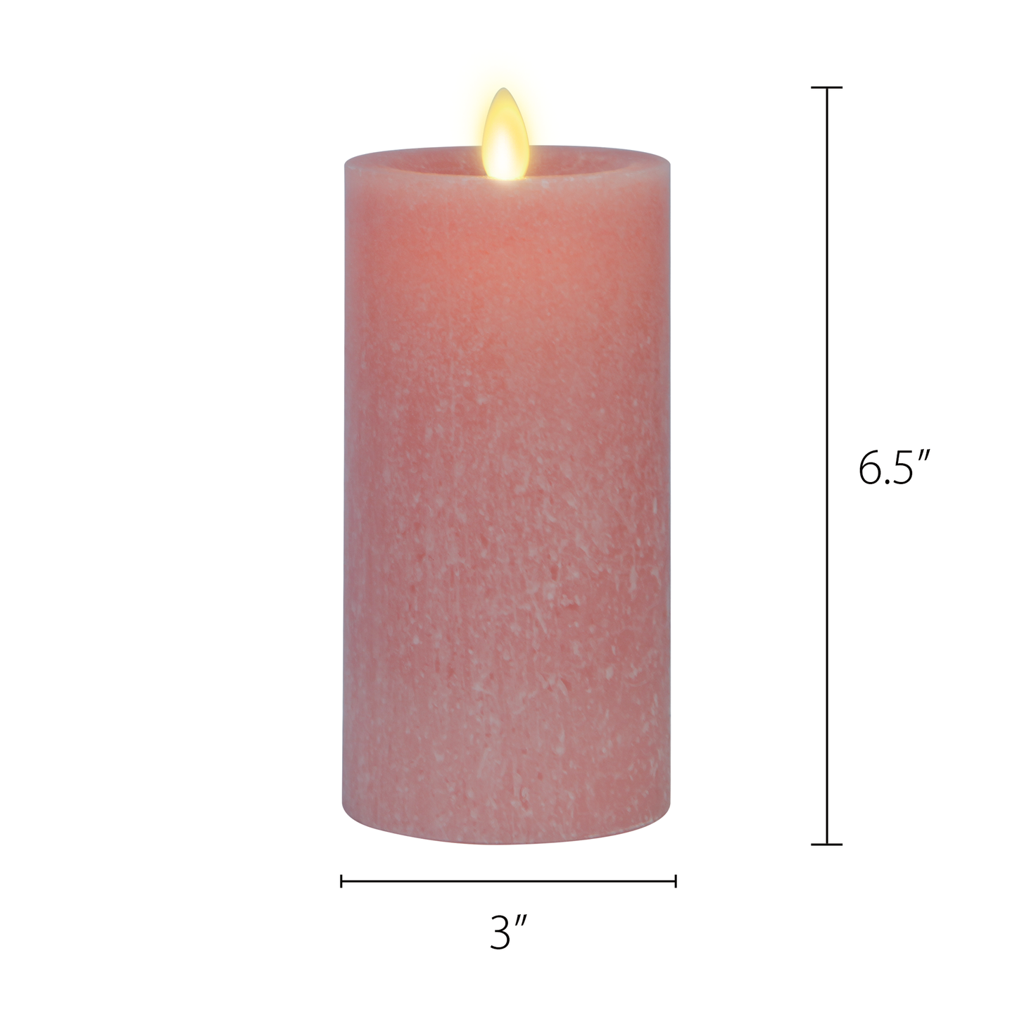 Luminara's flameless rose tan seaglass candles