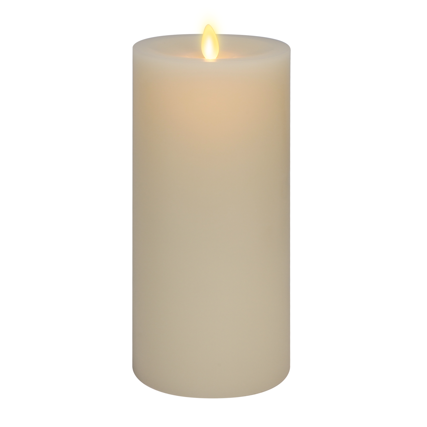 Wick To Flame Pearl Ivory Flameless Candle Pillar - Recessed Top