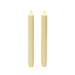 Ivory Flameless Candle Tapers - Melted Top - 9.75" Height - Set of 2