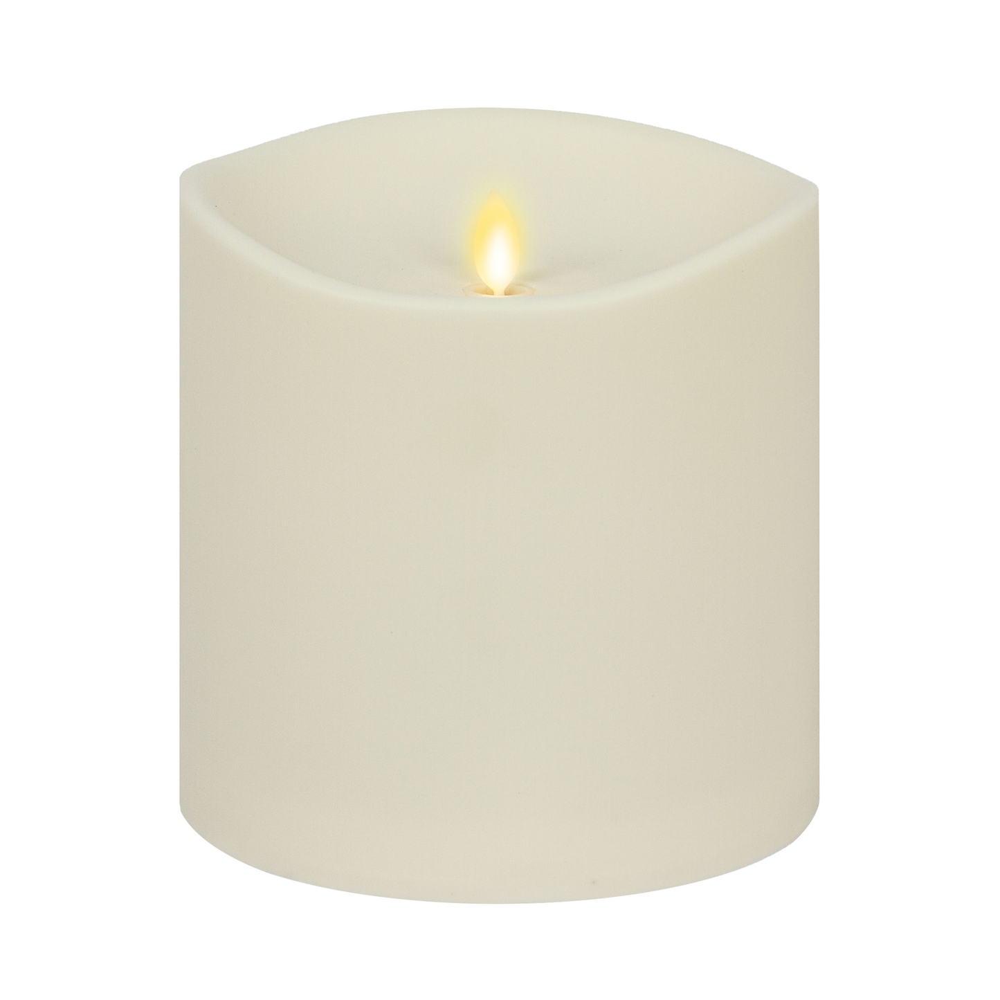 Pearl Ivory Outdoor Flameless Candle Grand Pillar with Remote - Melted Top