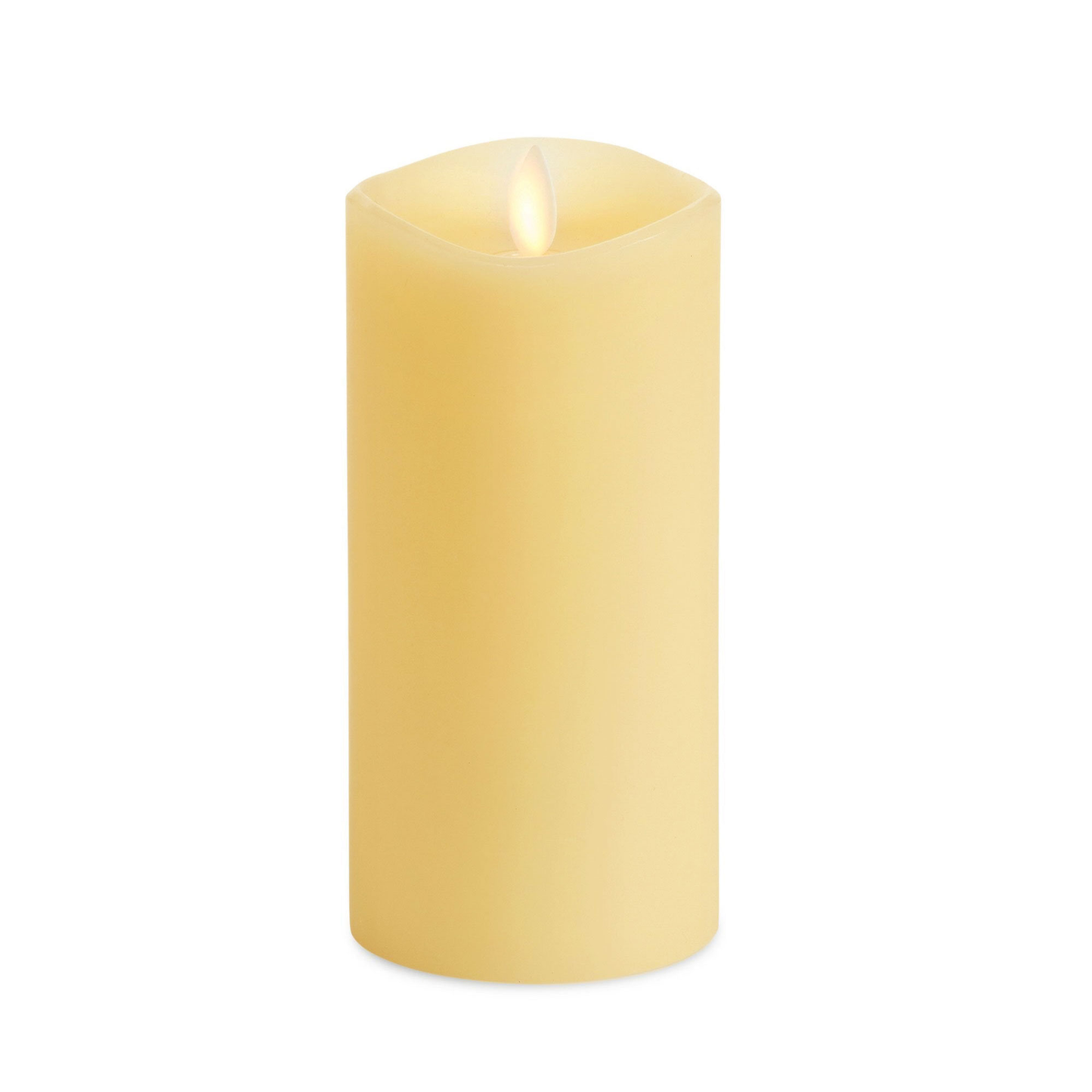 Ivory Flameless Candle Pillar - Melted Top - 3" Width