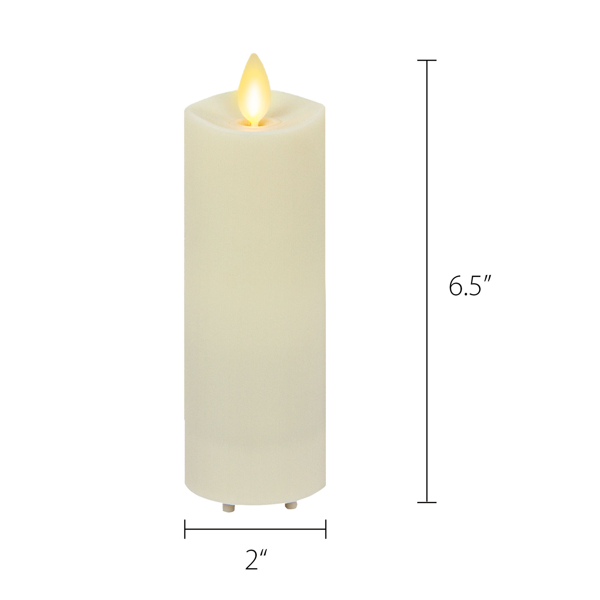 Matchless Candle Co. by Luminara Set of 4 PushButton Pillar Flameless LED  Candle 3.15 Wide, 4,5,6,8 Tall Melted Top, Smooth Finish Unscented  Real
