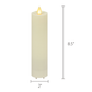 Set of 3 Pearl Ivory Outdoor Flameless Candle Slim Pillars with Remote - Melted Top