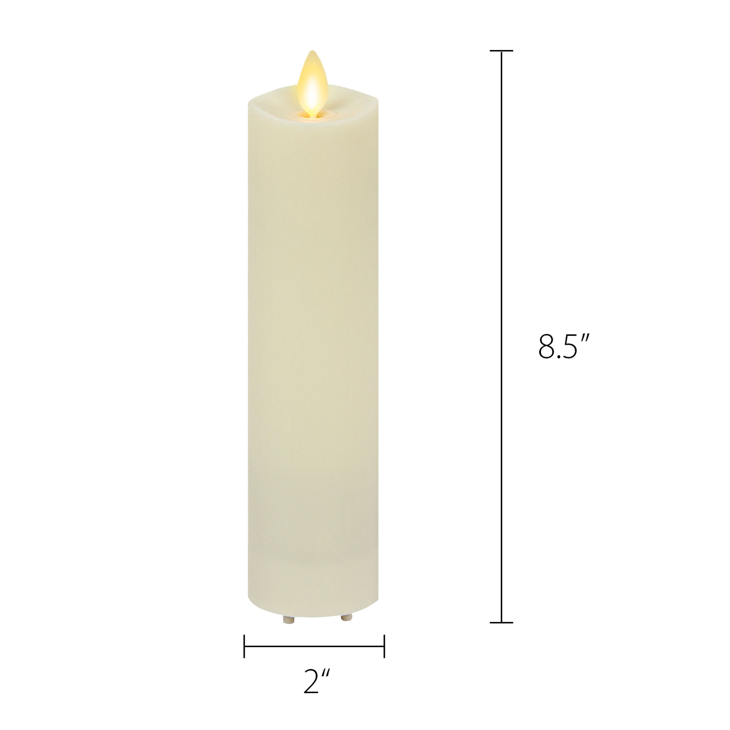 Set of 3 Pearl Ivory Outdoor Flameless Candle Slim Pillars with Remote - Melted Top