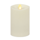 Pearl Ivory Outdoor Flameless Candle Pillar - Melted Top - 3.25" Width