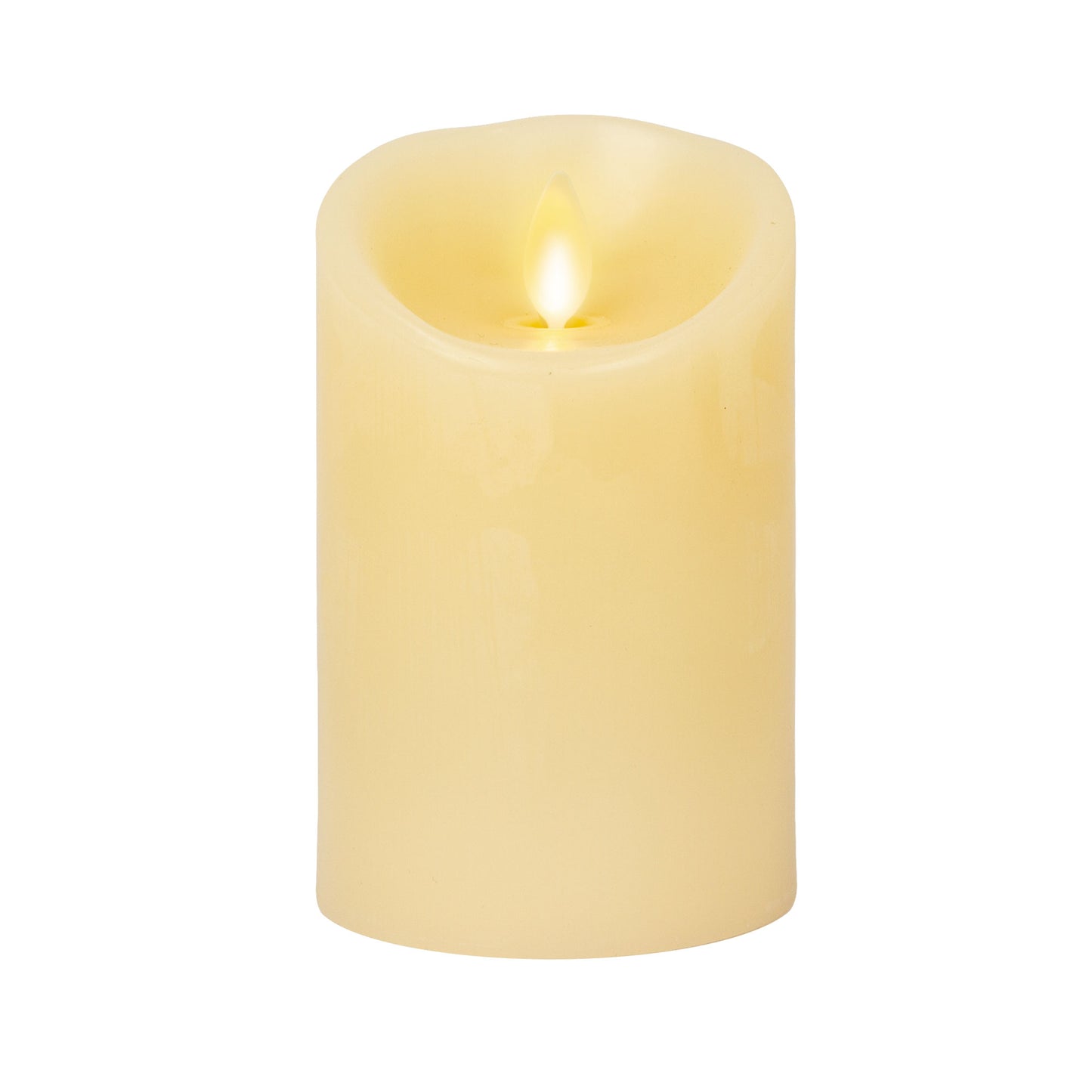 Ivory Flameless Candle Pillar - Scallop Top - 3" Width