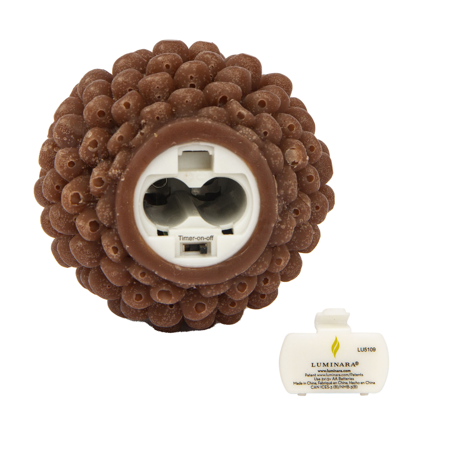 an image of Luminara's pine cone candles