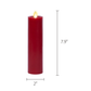 Burgundy Flameless Candle Slim Pillar - Recessed Top