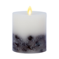 Embedded Pinecones White Flameless Candle Pillar - Recessed Top