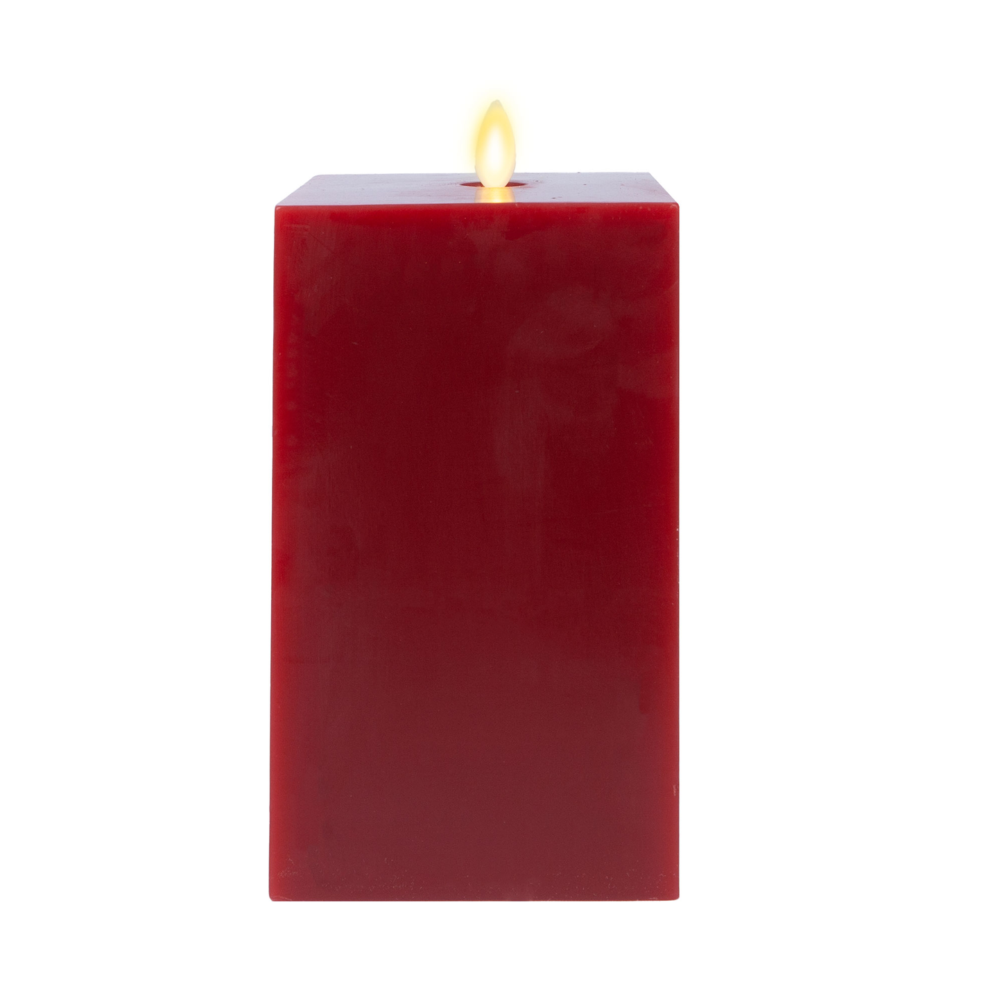 Burgundy Flameless Candle Square Pillar - Flat Top