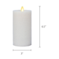 Horizontal Stripe Glitter White Flameless Candle Pillar - Recessed Top