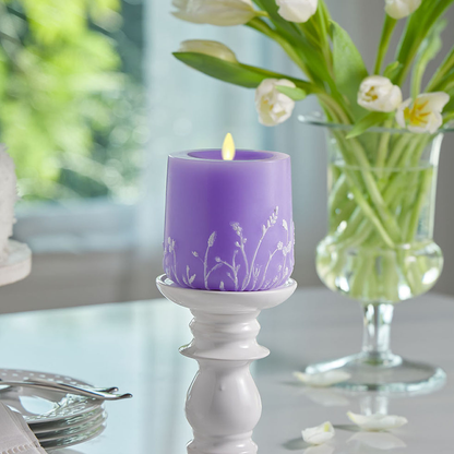 Luminara's flameless lavender floral candle