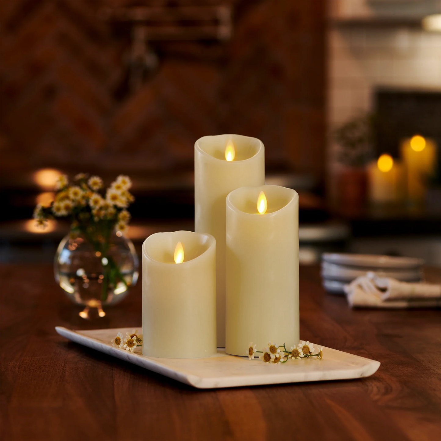 an image of Luminara's vanilla scented flameless candles