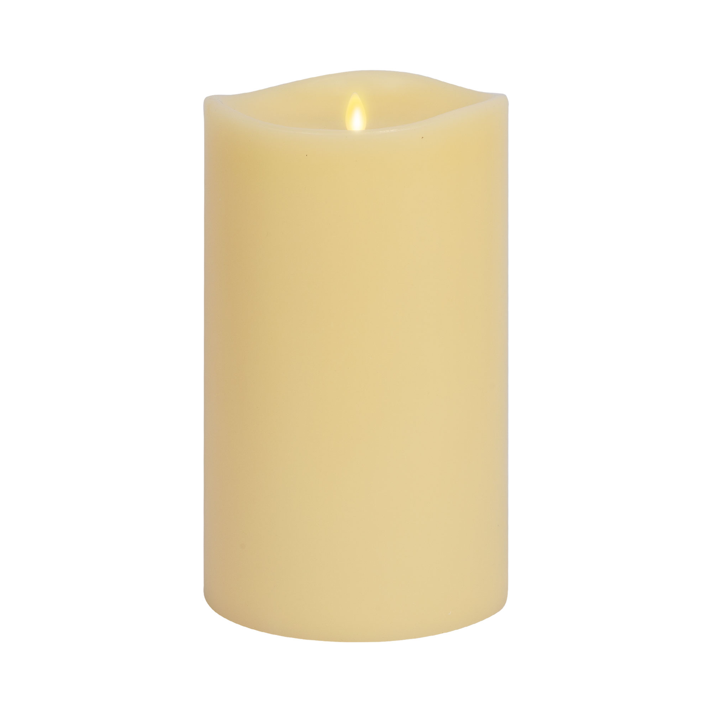 Ivory Flameless Candle Grand Pillar - Melted Top - 6.25" Width
