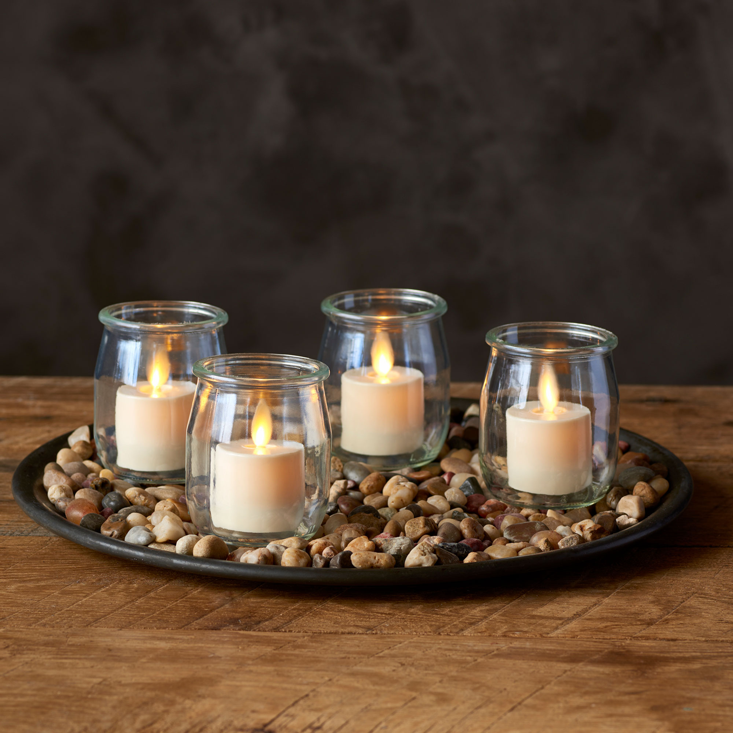 Pearl Ivory Flameless Candle Tealights - Flat Top - Set of 4