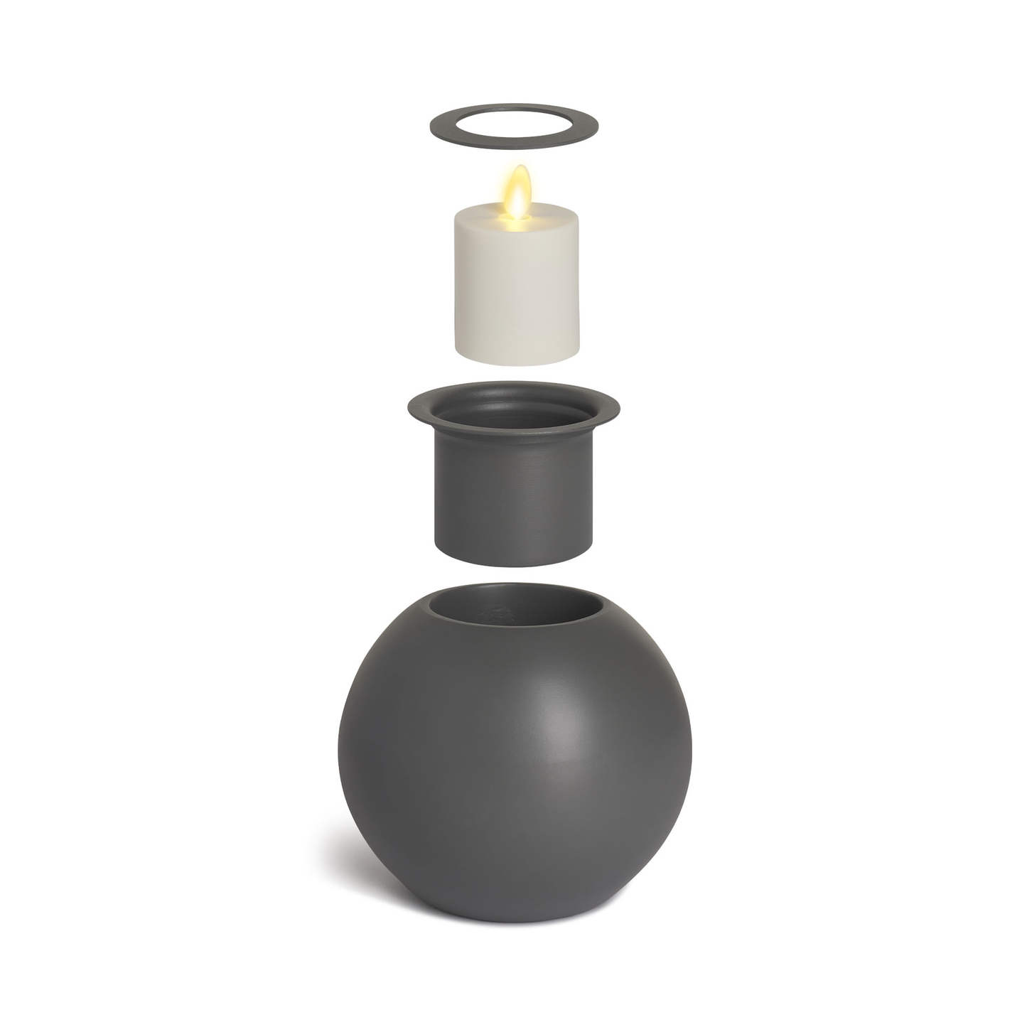 Round Concrete Decorative Candle Holder with Outdoor Votive