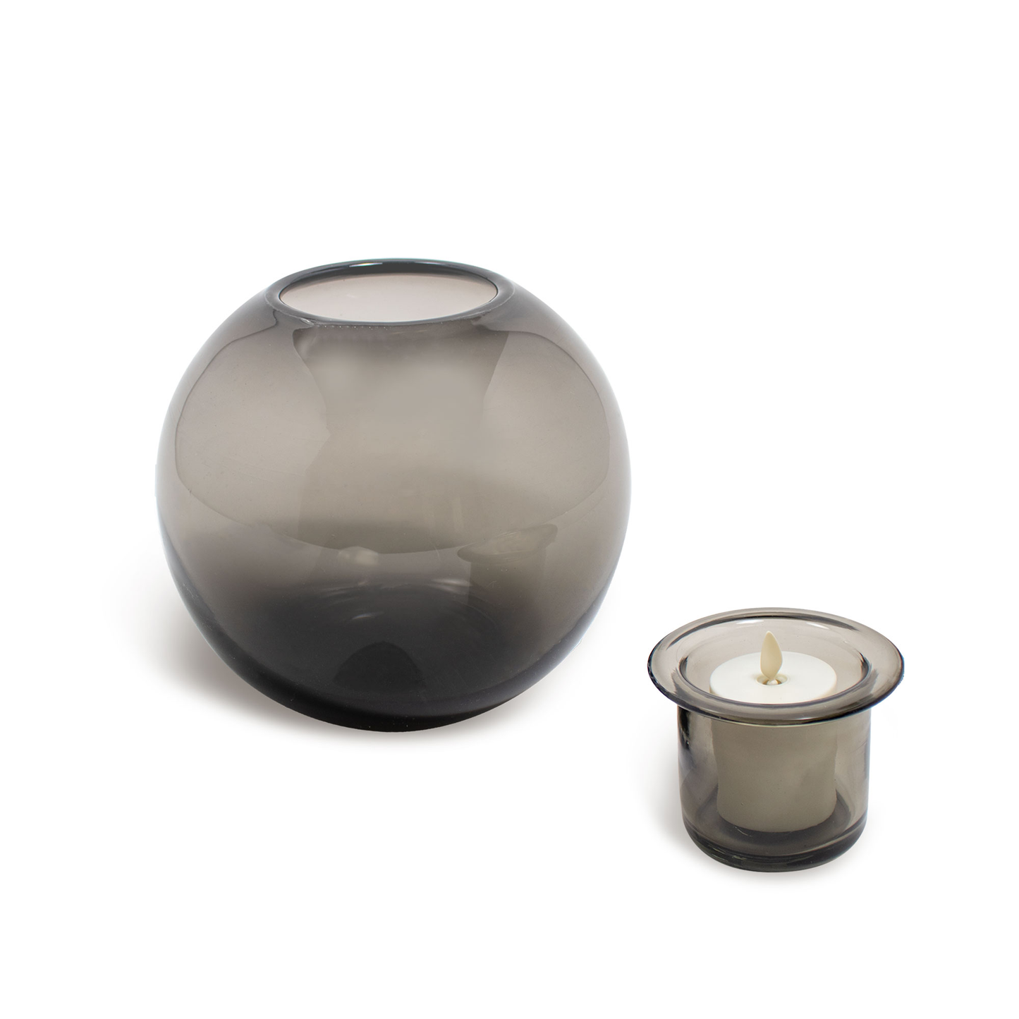 Round Glass Decorative Candle Holder with Outdoor Votive