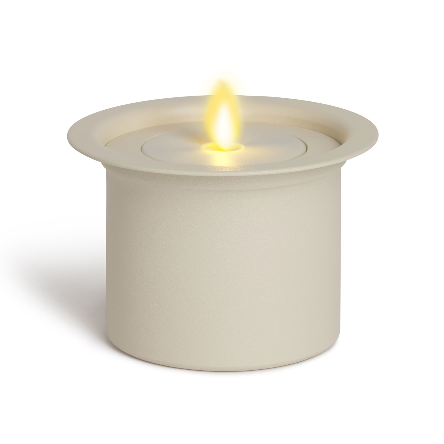 Petite Concrete Cylinder Decorative Candle Holder with Outdoor Votive