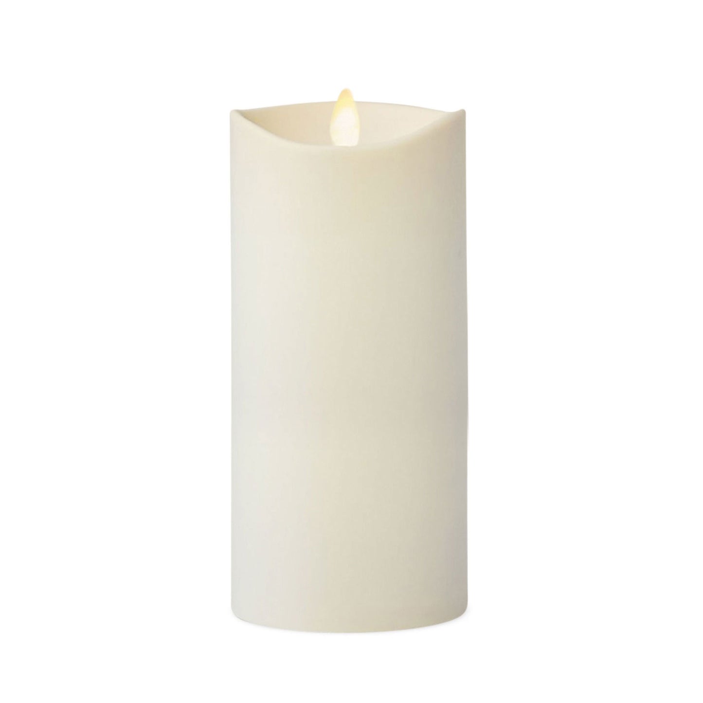 Pearl Ivory Outdoor Flameless Candle Pillar - Melted Top - 3.25" Width