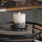 Embedded Pinecones White Flameless Candle Pillar - Recessed Top