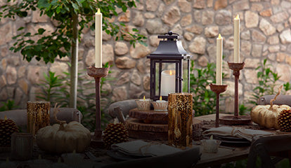 Outdoor Candle in a glass enclosure